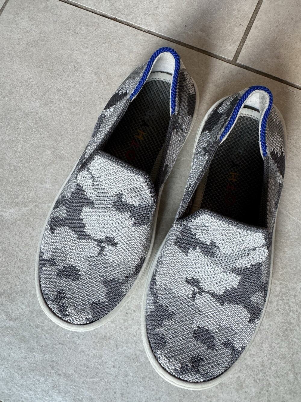 Rothys Kids Shoes Size 11 youth Gray Camo Slip On Washable Boys